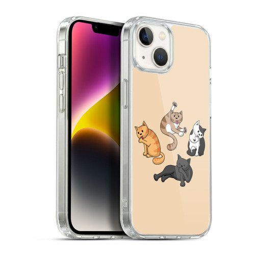 Beth Wilson Doodle Cats 2 Washing Time Soft Gel Case for Apple iPhone 14 Plus & MagSafe