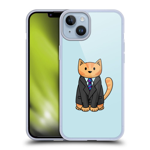 Beth Wilson Doodle Cats 2 Business Suit Soft Gel Case for Apple iPhone 14 Plus