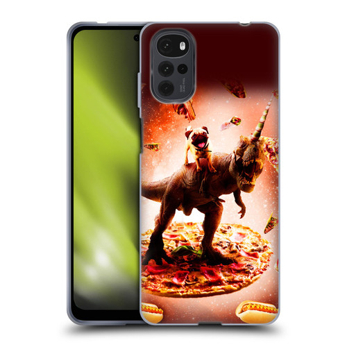Random Galaxy Space Pizza Ride Pug & Dinosaur Unicorn Soft Gel Case for Motorola Moto G22