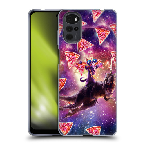 Random Galaxy Space Pizza Ride Thug Cat & Dinosaur Unicorn Soft Gel Case for Motorola Moto G22