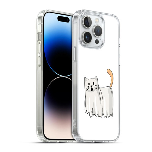 Beth Wilson Doodle Cats 2 Halloween Ghost Soft Gel Case for Apple iPhone 14 Pro Max & MagSafe