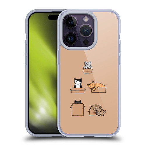 Beth Wilson Doodle Cats 2 Boxes Soft Gel Case for Apple iPhone 14 Pro