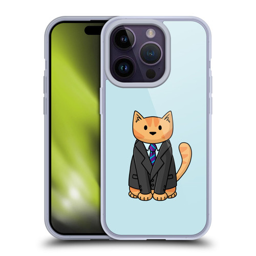 Beth Wilson Doodle Cats 2 Business Suit Soft Gel Case for Apple iPhone 14 Pro