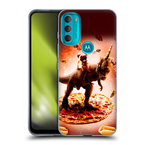 Random Galaxy Space Pizza Ride Pug & Dinosaur Unicorn Soft Gel Case for Motorola Moto G71 5G