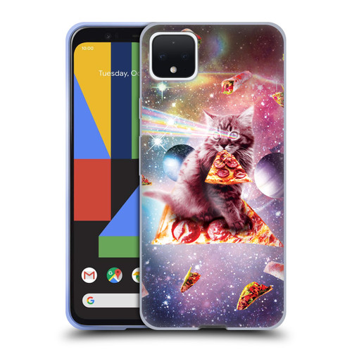 Random Galaxy Space Pizza Ride Outer Space Lazer Cat Soft Gel Case for Google Pixel 4 XL
