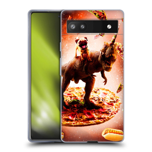 Random Galaxy Space Pizza Ride Pug & Dinosaur Unicorn Soft Gel Case for Google Pixel 6a