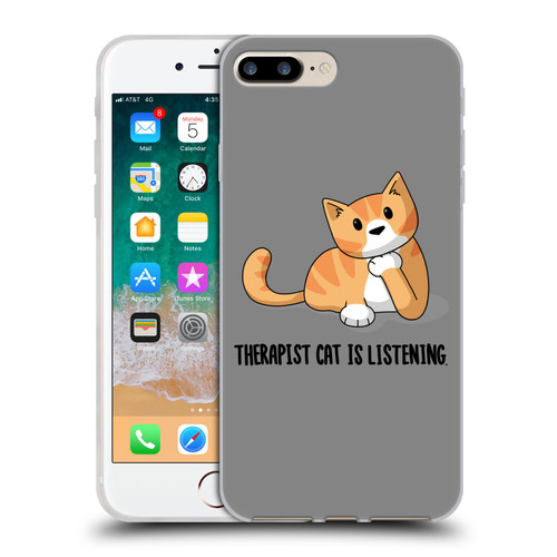 Beth Wilson Doodle Cats 2 Therapist Soft Gel Case for Apple iPhone 7 Plus / iPhone 8 Plus