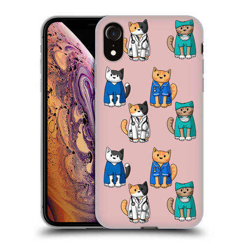 Beth Wilson Doodle Cats 2 Professionals Soft Gel Case for Apple iPhone XR