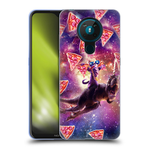Random Galaxy Space Pizza Ride Thug Cat & Dinosaur Unicorn Soft Gel Case for Nokia 5.3