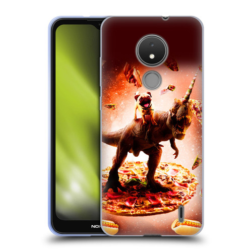 Random Galaxy Space Pizza Ride Pug & Dinosaur Unicorn Soft Gel Case for Nokia C21