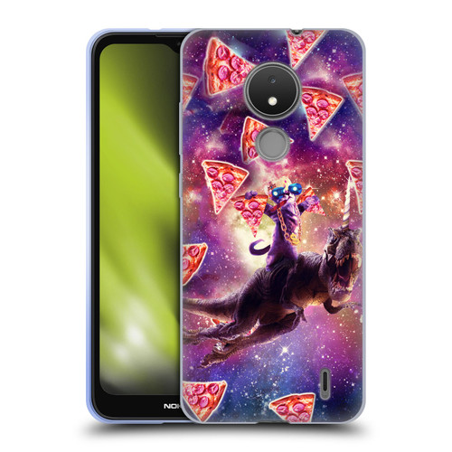 Random Galaxy Space Pizza Ride Thug Cat & Dinosaur Unicorn Soft Gel Case for Nokia C21
