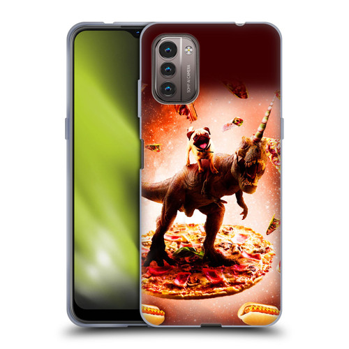 Random Galaxy Space Pizza Ride Pug & Dinosaur Unicorn Soft Gel Case for Nokia G11 / G21