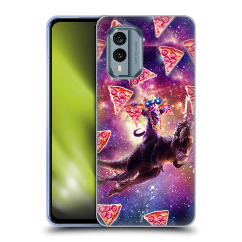 Random Galaxy Space Pizza Ride Thug Cat & Dinosaur Unicorn Soft Gel Case for Nokia X30