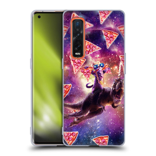Random Galaxy Space Pizza Ride Thug Cat & Dinosaur Unicorn Soft Gel Case for OPPO Find X2 Pro 5G