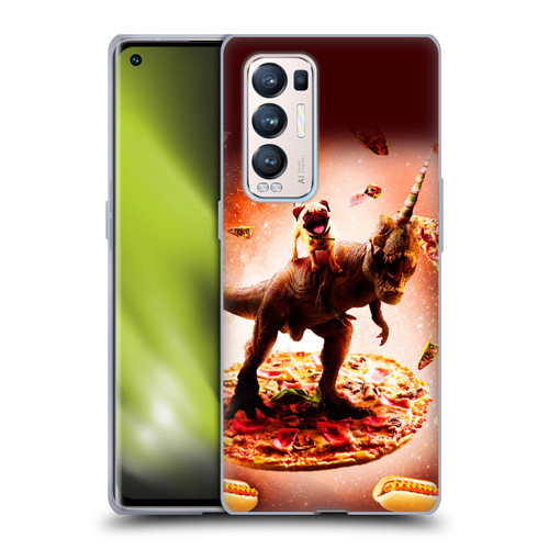 Random Galaxy Space Pizza Ride Pug & Dinosaur Unicorn Soft Gel Case for OPPO Find X3 Neo / Reno5 Pro+ 5G