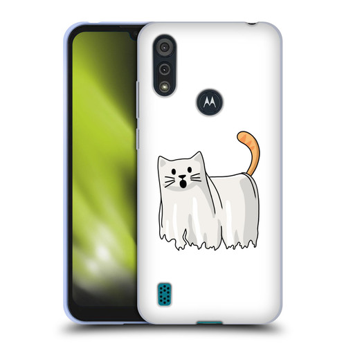 Beth Wilson Doodle Cats 2 Halloween Ghost Soft Gel Case for Motorola Moto E6s (2020)