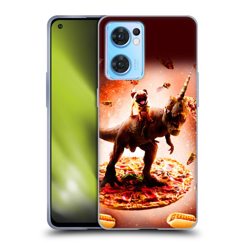 Random Galaxy Space Pizza Ride Pug & Dinosaur Unicorn Soft Gel Case for OPPO Reno7 5G / Find X5 Lite
