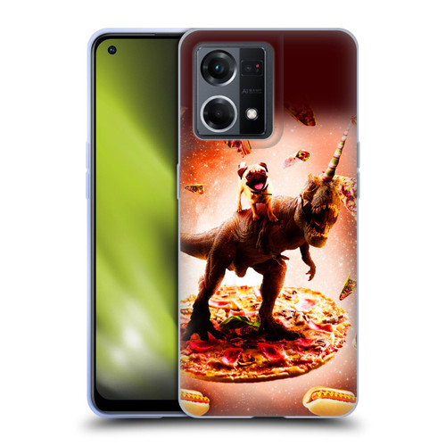 Random Galaxy Space Pizza Ride Pug & Dinosaur Unicorn Soft Gel Case for OPPO Reno8 4G