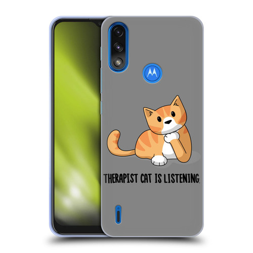 Beth Wilson Doodle Cats 2 Therapist Soft Gel Case for Motorola Moto E7 Power / Moto E7i Power