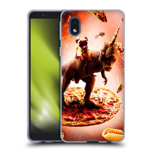 Random Galaxy Space Pizza Ride Pug & Dinosaur Unicorn Soft Gel Case for Samsung Galaxy A01 Core (2020)