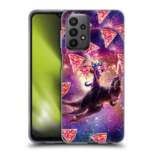 Random Galaxy Space Pizza Ride Thug Cat & Dinosaur Unicorn Soft Gel Case for Samsung Galaxy A23 / 5G (2022)