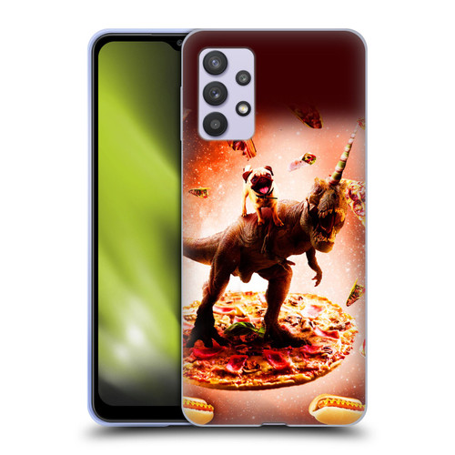 Random Galaxy Space Pizza Ride Pug & Dinosaur Unicorn Soft Gel Case for Samsung Galaxy A32 5G / M32 5G (2021)