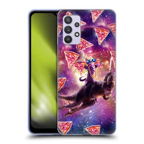 Random Galaxy Space Pizza Ride Thug Cat & Dinosaur Unicorn Soft Gel Case for Samsung Galaxy A32 5G / M32 5G (2021)