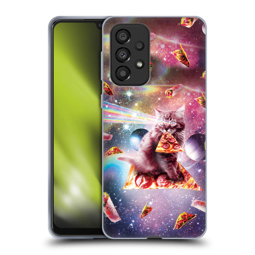 Random Galaxy Space Pizza Ride Outer Space Lazer Cat Soft Gel Case for Samsung Galaxy A33 5G (2022)