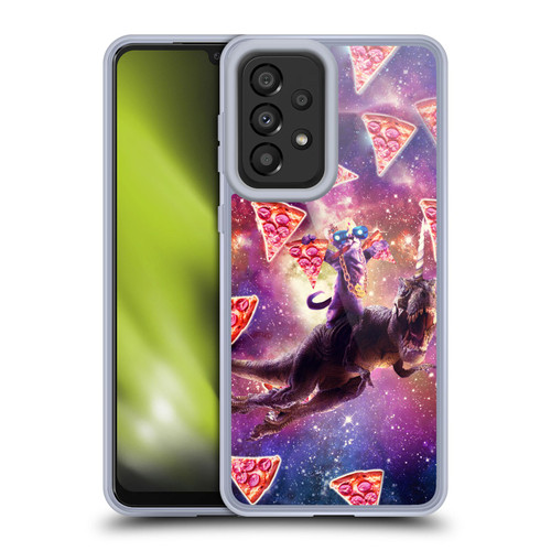 Random Galaxy Space Pizza Ride Thug Cat & Dinosaur Unicorn Soft Gel Case for Samsung Galaxy A33 5G (2022)