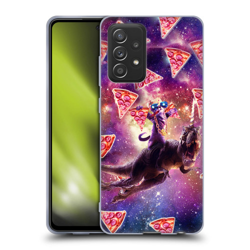 Random Galaxy Space Pizza Ride Thug Cat & Dinosaur Unicorn Soft Gel Case for Samsung Galaxy A52 / A52s / 5G (2021)