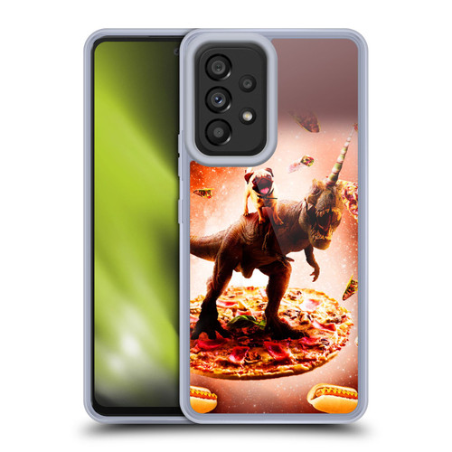 Random Galaxy Space Pizza Ride Pug & Dinosaur Unicorn Soft Gel Case for Samsung Galaxy A53 5G (2022)