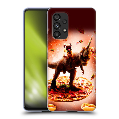 Random Galaxy Space Pizza Ride Pug & Dinosaur Unicorn Soft Gel Case for Samsung Galaxy A53 5G (2022)