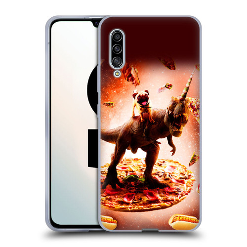 Random Galaxy Space Pizza Ride Pug & Dinosaur Unicorn Soft Gel Case for Samsung Galaxy A90 5G (2019)