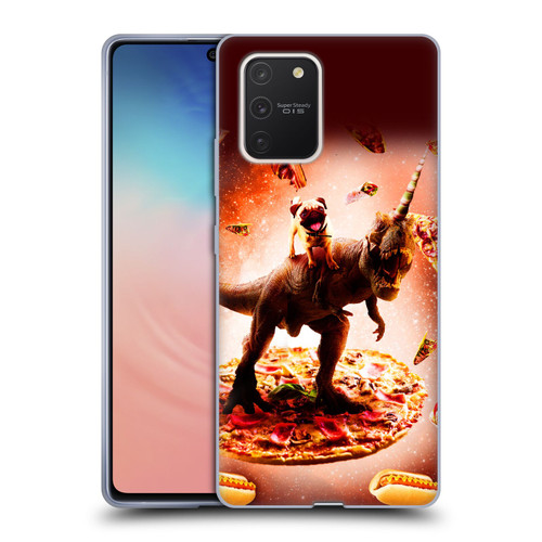 Random Galaxy Space Pizza Ride Pug & Dinosaur Unicorn Soft Gel Case for Samsung Galaxy S10 Lite
