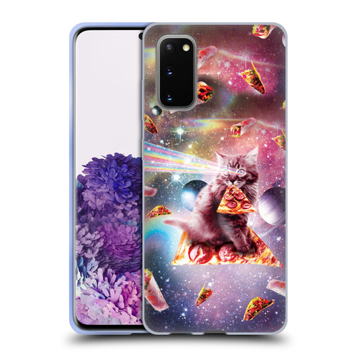 Random Galaxy Space Pizza Ride Outer Space Lazer Cat Soft Gel Case for Samsung Galaxy S20 / S20 5G