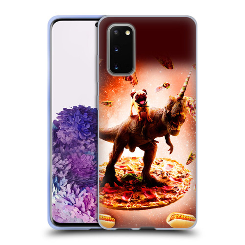 Random Galaxy Space Pizza Ride Pug & Dinosaur Unicorn Soft Gel Case for Samsung Galaxy S20 / S20 5G
