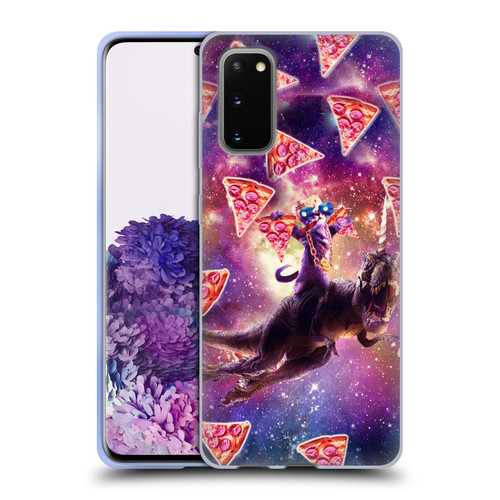 Random Galaxy Space Pizza Ride Thug Cat & Dinosaur Unicorn Soft Gel Case for Samsung Galaxy S20 / S20 5G