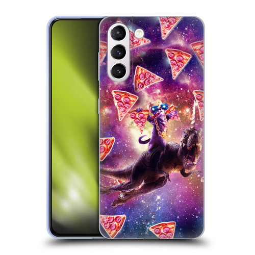 Random Galaxy Space Pizza Ride Thug Cat & Dinosaur Unicorn Soft Gel Case for Samsung Galaxy S21+ 5G