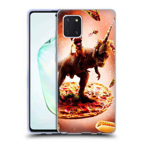Random Galaxy Space Pizza Ride Pug & Dinosaur Unicorn Soft Gel Case for Samsung Galaxy Note10 Lite