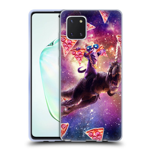 Random Galaxy Space Pizza Ride Thug Cat & Dinosaur Unicorn Soft Gel Case for Samsung Galaxy Note10 Lite