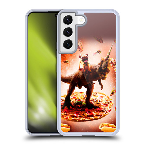 Random Galaxy Space Pizza Ride Pug & Dinosaur Unicorn Soft Gel Case for Samsung Galaxy S22 5G