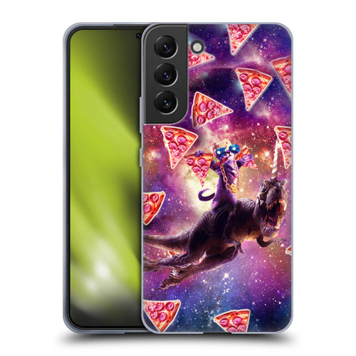Random Galaxy Space Pizza Ride Thug Cat & Dinosaur Unicorn Soft Gel Case for Samsung Galaxy S22+ 5G