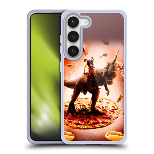 Random Galaxy Space Pizza Ride Pug & Dinosaur Unicorn Soft Gel Case for Samsung Galaxy S23 5G