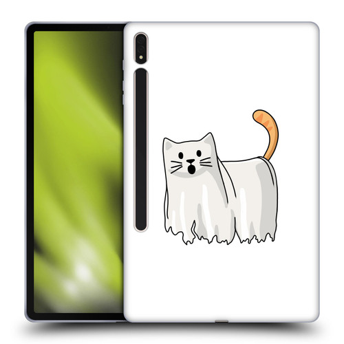 Beth Wilson Doodle Cats 2 Halloween Ghost Soft Gel Case for Samsung Galaxy Tab S8 Plus