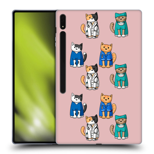 Beth Wilson Doodle Cats 2 Professionals Soft Gel Case for Samsung Galaxy Tab S8 Ultra