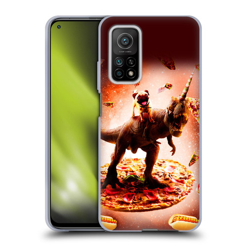 Random Galaxy Space Pizza Ride Pug & Dinosaur Unicorn Soft Gel Case for Xiaomi Mi 10T 5G