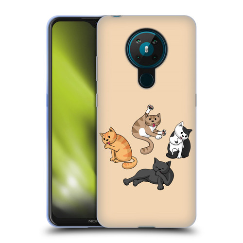 Beth Wilson Doodle Cats 2 Washing Time Soft Gel Case for Nokia 5.3
