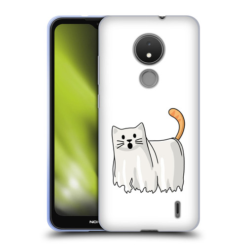 Beth Wilson Doodle Cats 2 Halloween Ghost Soft Gel Case for Nokia C21