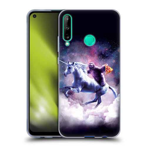 Random Galaxy Space Unicorn Ride Pizza Sloth Soft Gel Case for Huawei P40 lite E