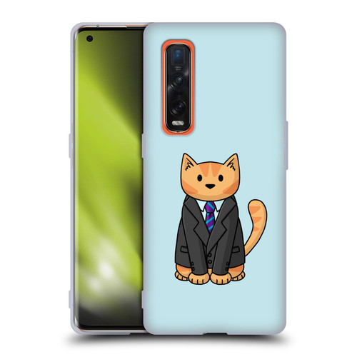 Beth Wilson Doodle Cats 2 Business Suit Soft Gel Case for OPPO Find X2 Pro 5G